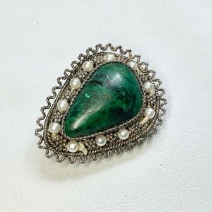 Vintage Eilat 935 Silver Israel Brooch Pendant Handmade